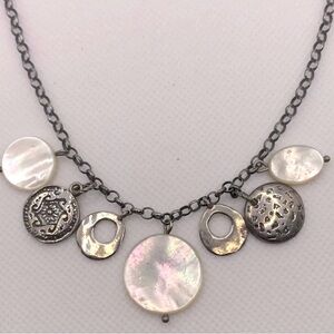 Silpada Vintage Sterling Silver
Mother Of Pearl Disc Necklace